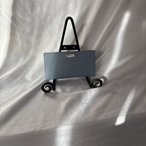 Kate Spade wallet pale blue leather silver hardware